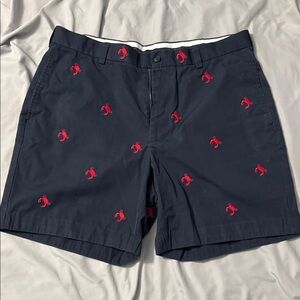 Brooks Brothers Navy Shorts with Red Embroidery